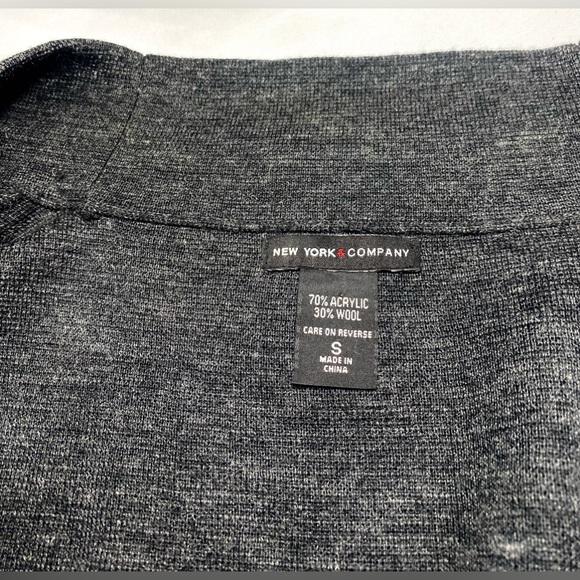 Wool  mixed Cardigan Grey  NY&Co Wool Cardigan Jacket Classic - Picture 6 of 17